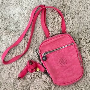 Kipling pink crossbody zippered side bag